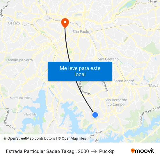 Estrada Particular Sadae Takagi, 2000 to Puc-Sp map