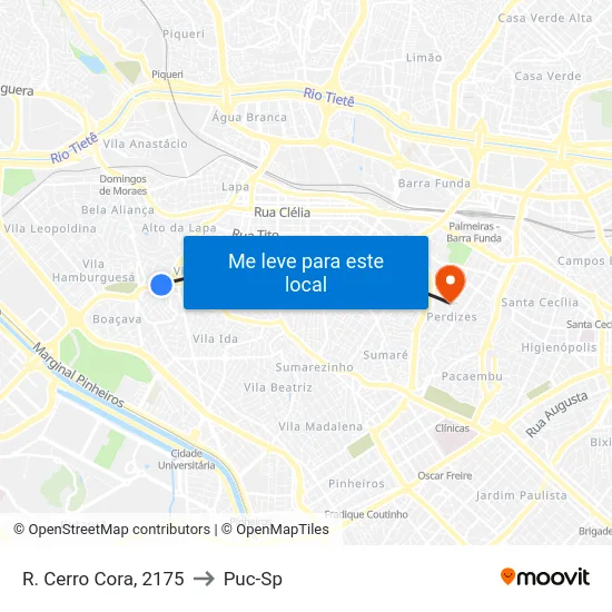 R. Cerro Cora, 2175 to Puc-Sp map