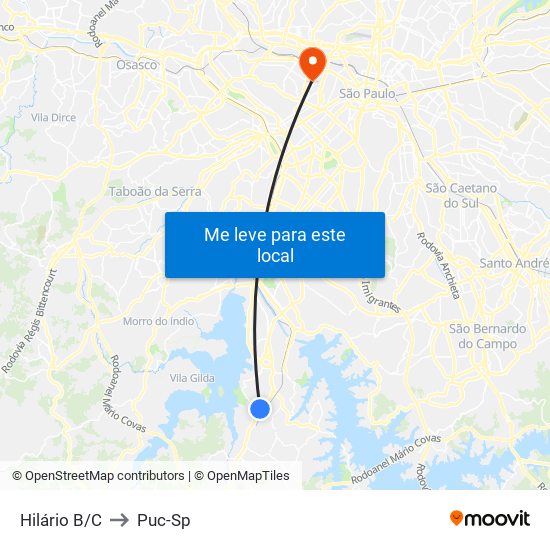 Hilário B/C to Puc-Sp map