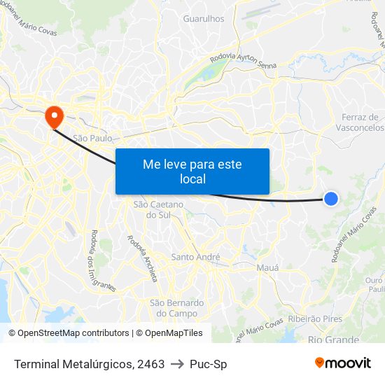 Terminal Metalúrgicos, 2463 to Puc-Sp map