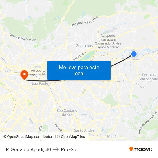 R. Serra do Apodi, 40 to Puc-Sp map