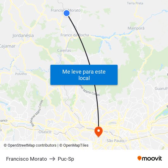 Francisco Morato to Puc-Sp map