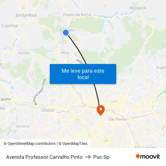 Avenida Professor Carvalho Pinto to Puc-Sp map