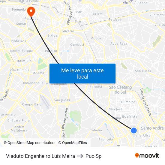 Viaduto Engenheiro Luís Meira to Puc-Sp map