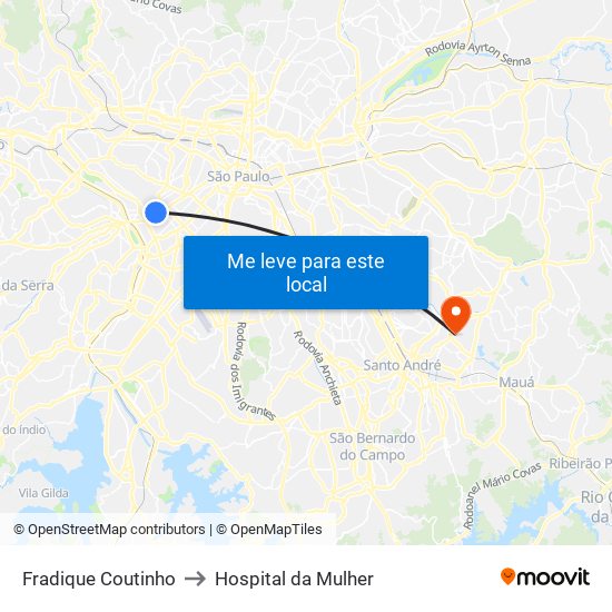 Fradique Coutinho to Hospital da Mulher map