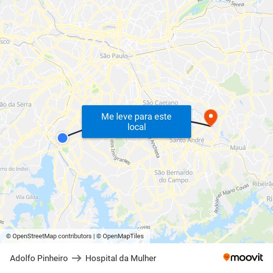 Adolfo Pinheiro to Hospital da Mulher map