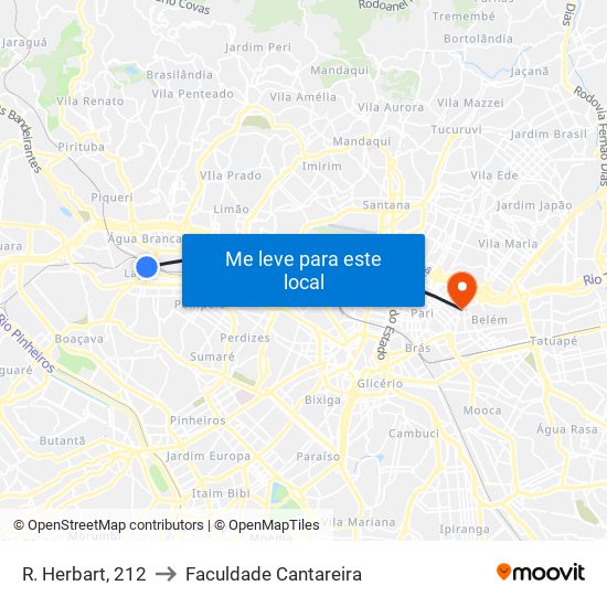 R. Herbart, 212 to Faculdade Cantareira map