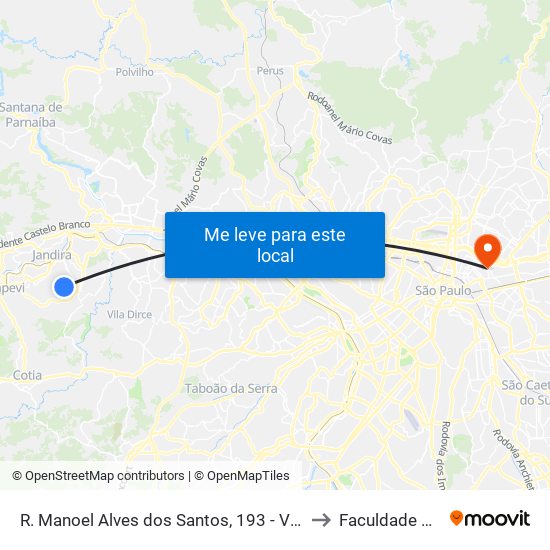 R. Manoel Alves dos Santos, 193 - Vila São Nicolau, Barueri to Faculdade Cantareira map