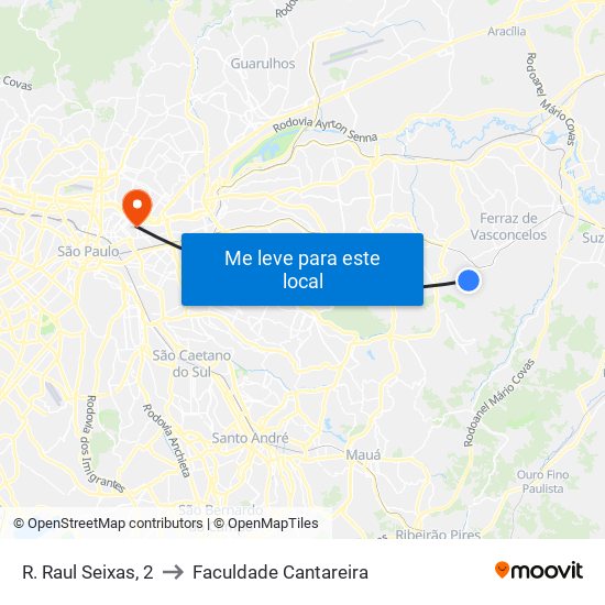 R. Raul Seixas, 2 to Faculdade Cantareira map