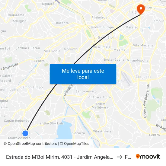 Estrada do M'Boi Mirim, 4031 - Jardim Angela São Paulo to Fmu map