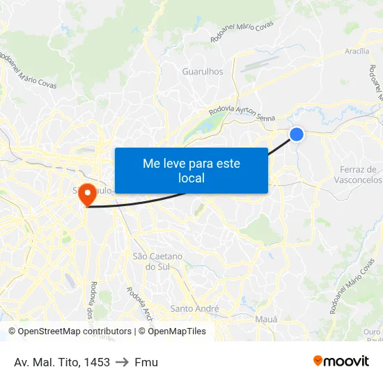 Av. Mal. Tito, 1453 to Fmu map