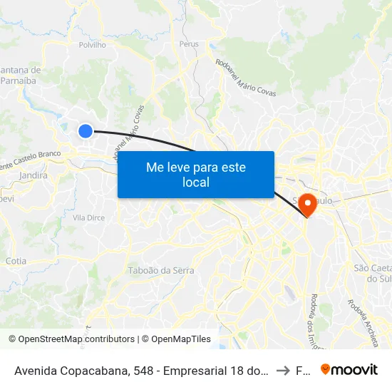 Avenida Copacabana, 548 - Empresarial 18 do Forte, Barueri to Fmu map