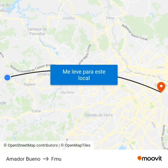 Amador Bueno to Fmu map