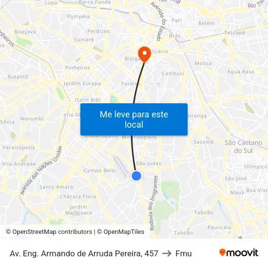 Av. Eng. Armando de Arruda Pereira, 457 to Fmu map