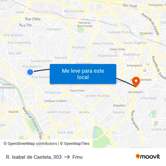R. Isabel de Castela, 303 to Fmu map