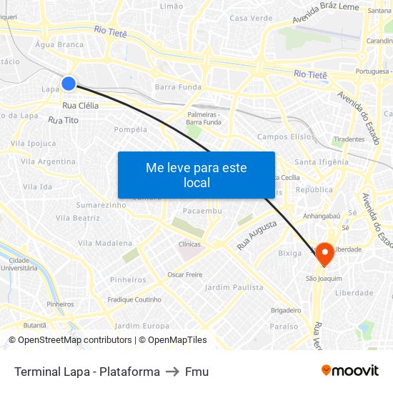 Terminal Lapa - Plataforma to Fmu map