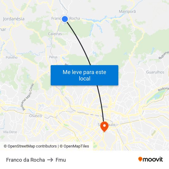 Franco da Rocha to Fmu map
