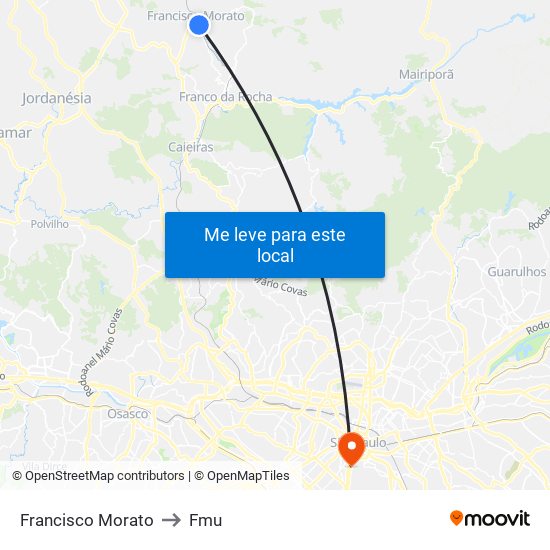 Francisco Morato to Fmu map