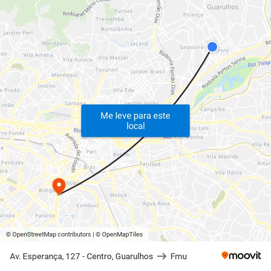 Av. Esperança, 127 - Centro, Guarulhos to Fmu map