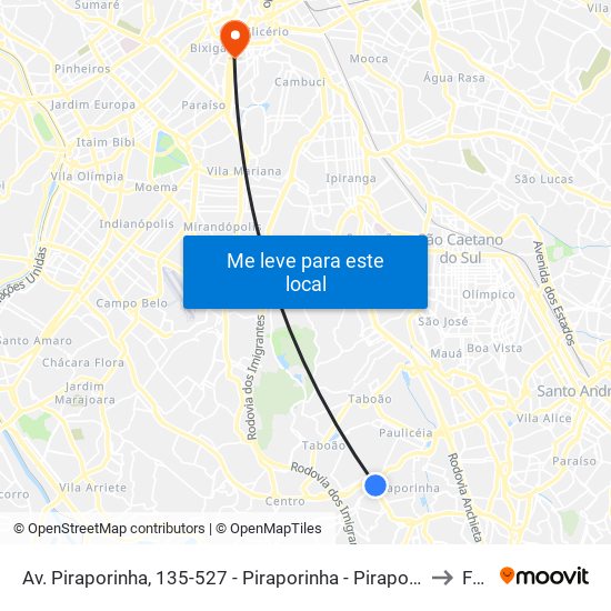 Av. Piraporinha, 135-527 - Piraporinha - Piraporinha, Diadema to Fmu map