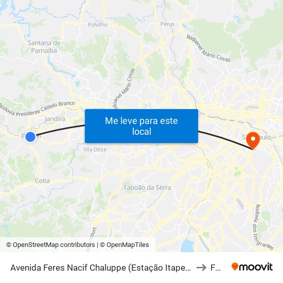 Avenida Feres Nacif Chaluppe (Estação Itapevi) to Fmu map