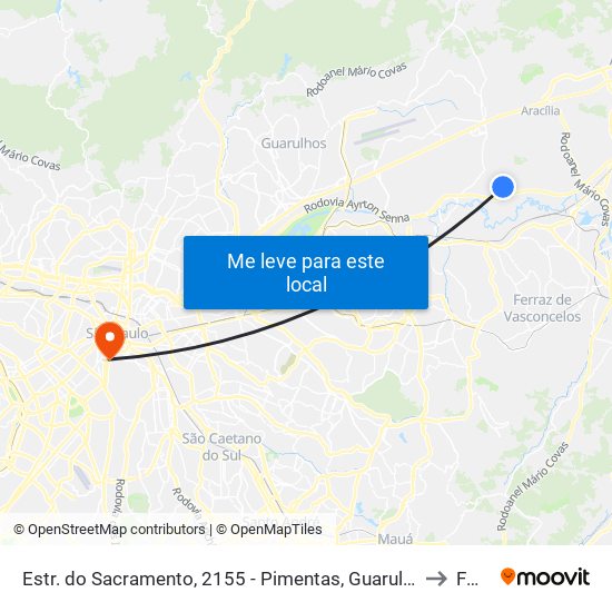 Estr. do Sacramento, 2155 - Pimentas, Guarulhos to Fmu map