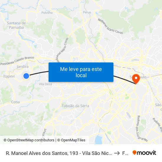 R. Manoel Alves dos Santos, 193 - Vila São Nicolau, Barueri to Fmu map