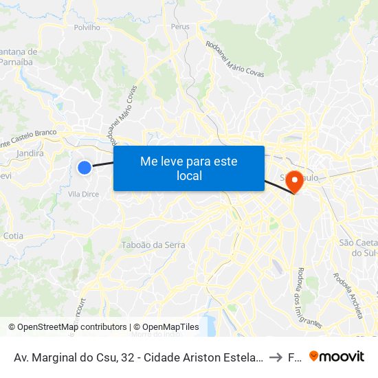 Av. Marginal do Csu, 32 - Cidade Ariston Estela Azevedo, Carapicuíba to Fmu map