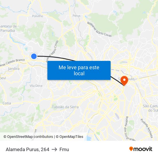 Alameda Purus, 264 to Fmu map