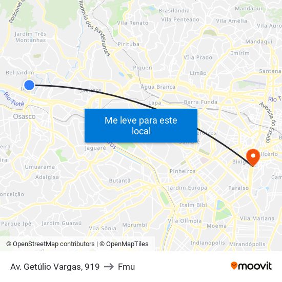 Av. Getúlio Vargas, 919 to Fmu map