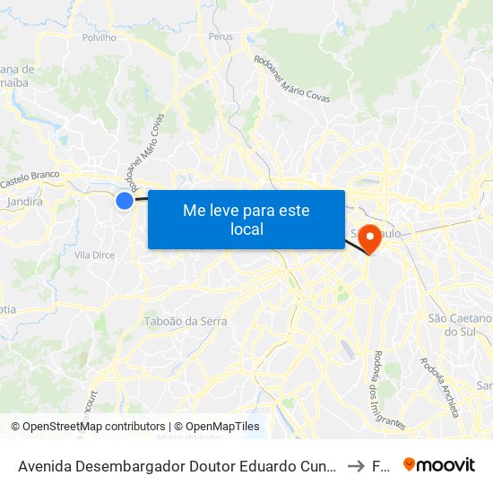 Avenida Desembargador Doutor Eduardo Cunha de Abreu to Fmu map