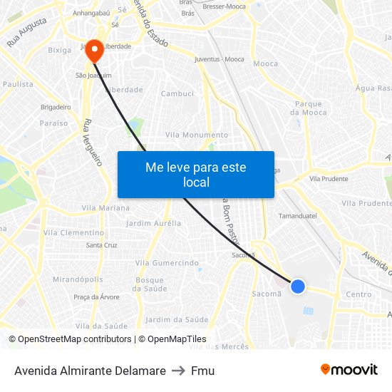 Avenida Almirante Delamare to Fmu map