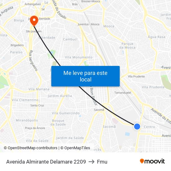 Avenida Almirante Delamare to Fmu map