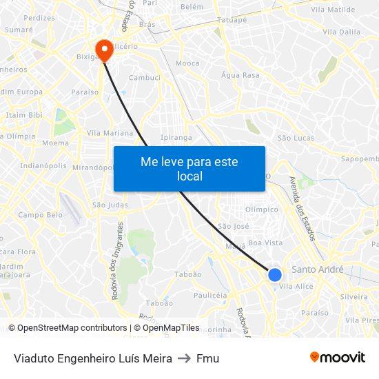 Viaduto Engenheiro Luís Meira to Fmu map