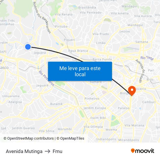 Avenida Mutinga to Fmu map