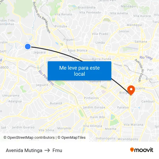 Avenida Mutinga to Fmu map