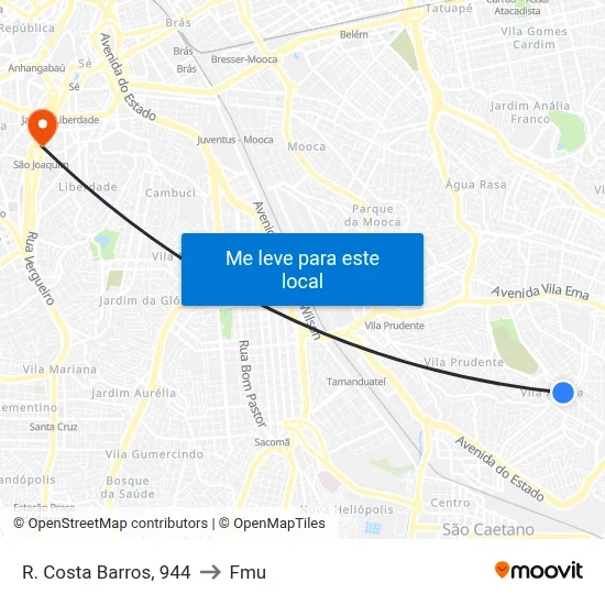 R. Costa Barros, 944 to Fmu map