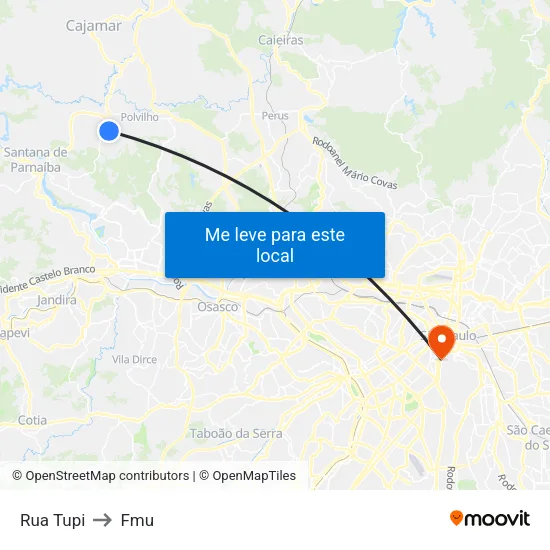 Rua Tupi to Fmu map
