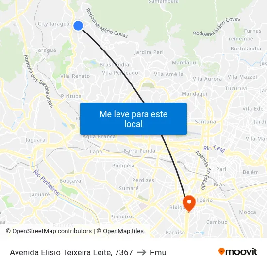Avenida Elísio Teixeira Leite, 7367 to Fmu map