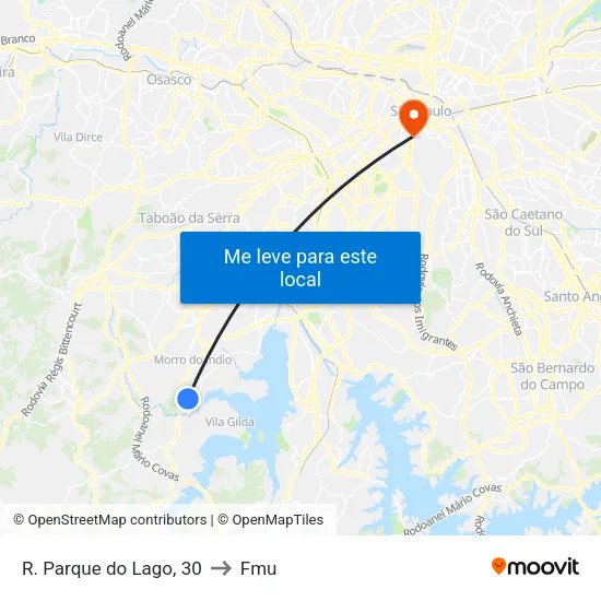 R. Parque do Lago, 30 to Fmu map