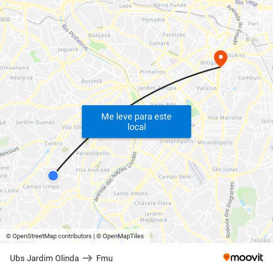 Ubs Jardim Olinda to Fmu map