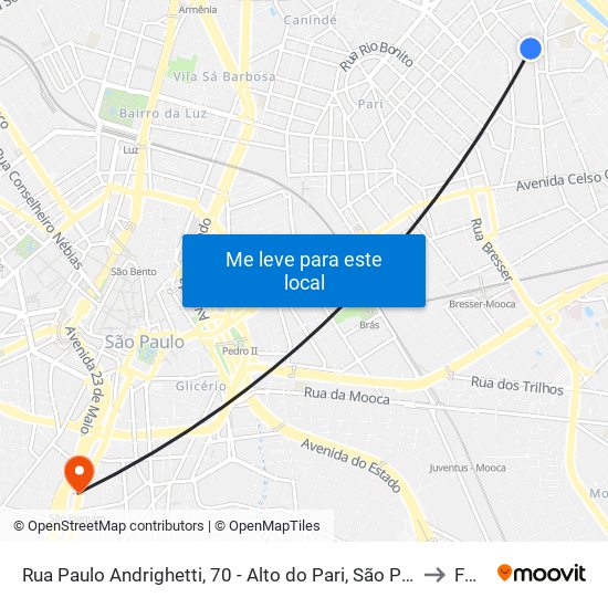 Rua Paulo Andrighetti, 70 - Alto do Pari, São Paulo to Fmu map