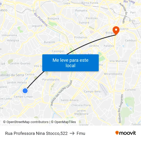 Rua Professora Nina Stocco,522 to Fmu map
