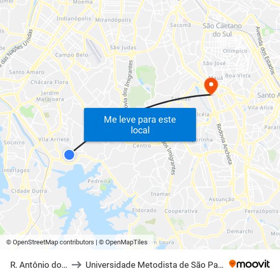 R. Antônio do Campo, 630 to Universidade Metodista de São Paulo (Campus Rudge Ramos ) map