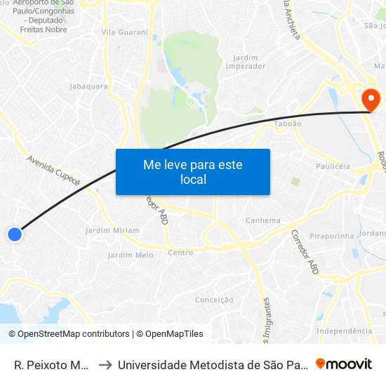 R. Peixoto Melo Filho, 107 to Universidade Metodista de São Paulo (Campus Rudge Ramos ) map