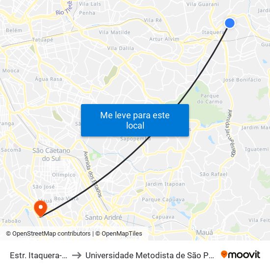 Estr. Itaquera-Guaianases, 3 to Universidade Metodista de São Paulo (Campus Rudge Ramos ) map