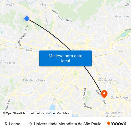R. Lagoa do Morro to Universidade Metodista de São Paulo (Campus Rudge Ramos ) map