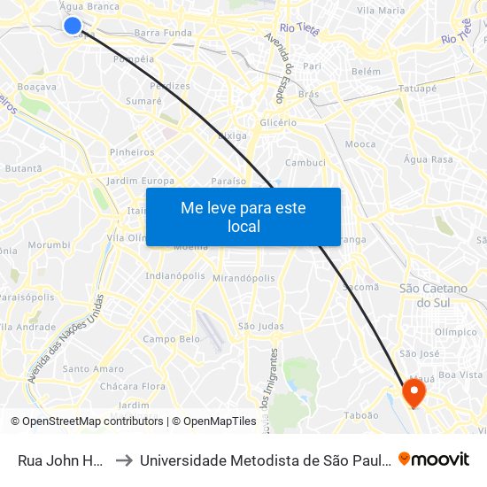 Rua John Harrison 631 to Universidade Metodista de São Paulo (Campus Rudge Ramos ) map