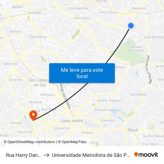 Rua Harry Dannemberg, 499 to Universidade Metodista de São Paulo (Campus Rudge Ramos ) map
