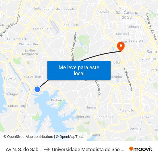 Av N. S. do Sabará, 4942-5030 to Universidade Metodista de São Paulo (Campus Rudge Ramos ) map